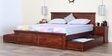 Stanfield Solid Wood King Size Bed With Drawer Storage In Honey Oak Finish