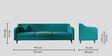 Stella 3 seater sofa in Teal Green  colour