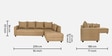 Stella Fabric LHS Sectional Sofa in Brown Colour
