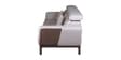 COMET Upholstery 3 Seater Sofa In Dark Walnut Wood Finish