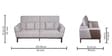 COMET Upholstery 3 Seater Sofa In Dark Walnut Wood Finish