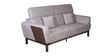 COMET Upholstery 3 Seater Sofa In Dark Walnut Wood Finish