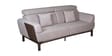 COMET Upholstery 3 Seater Sofa In Dark Walnut Wood Finish