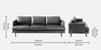 Sterio Leatherette 3 Seater Sofa in Lama Grey Colour