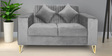 Stockholm Velvet 2 Seater Sofa In Grey Colour