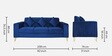 Stockholm Velvet 3 Seater Sofa In Blue Colour