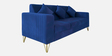 Stockholm Velvet 3 Seater Sofa In Blue Colour