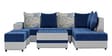 Stollion 8 Seater LHS L Shape Sofa In With Centre Table & 2 Puffy Blue & Light Grey Colour