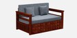 Strasbourg Sheesham Wood Pull Out 2 Seater Sofa Cum Bed In Honey Oak Finish with Storage