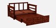 Strasbourg Sheesham Wood Pull Out 2 Seater Sofa Cum Bed In Honey Oak Finish with Storage