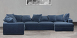 Striado Corner Sofa In Blue Colour in C Shape