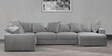 Striado Corner Sofa In Grey Colour in C Shape