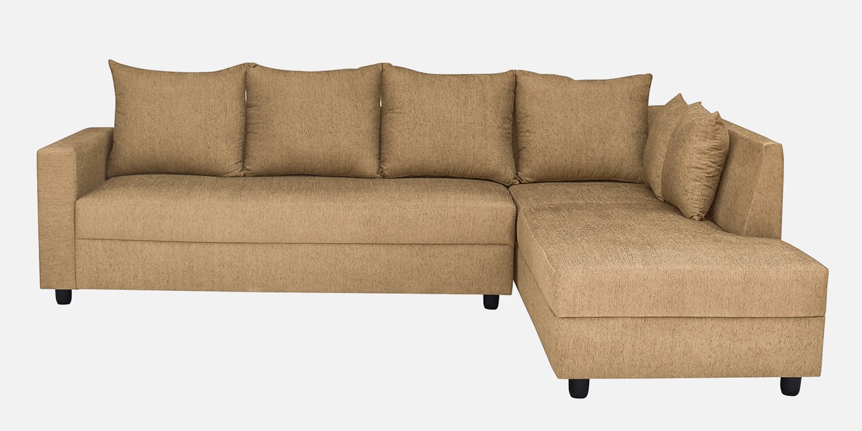 Buy Stella Fabric LHS Sectional Sofa in Brown Colour by ARRA Online