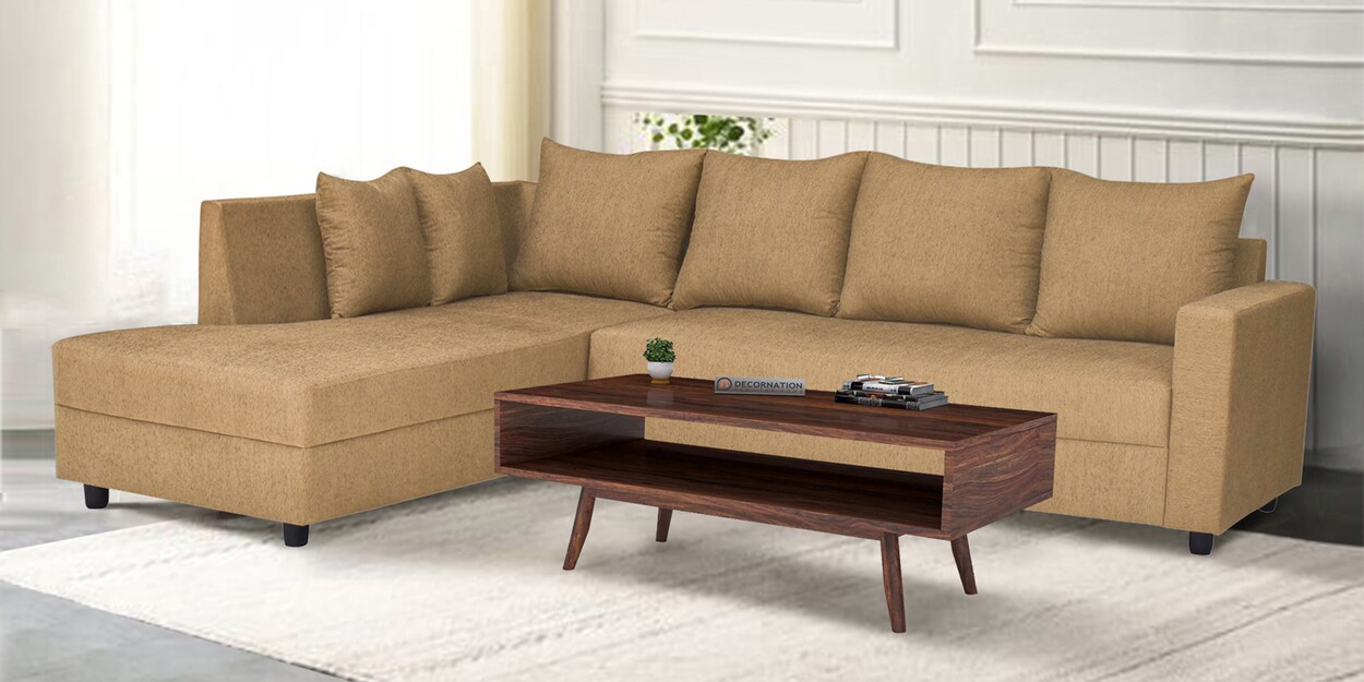 Buy Stella Fabric RHS Sectional Sofa in Brown Colour at 47 OFF by ARRA