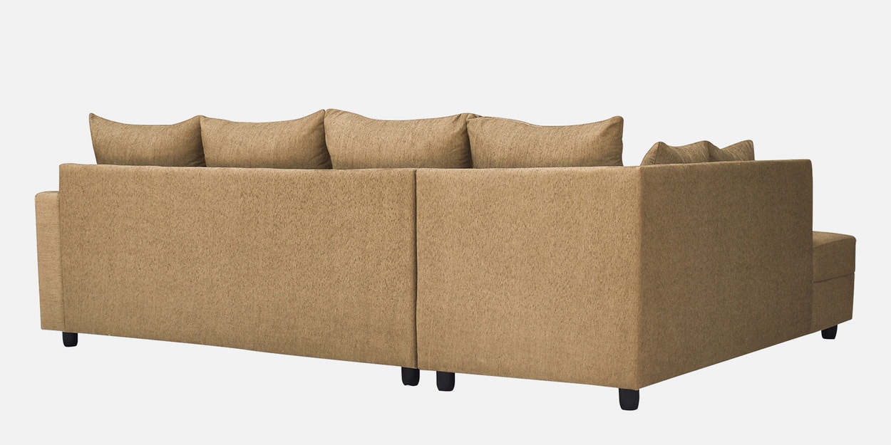 Buy Stella Fabric RHS Sectional Sofa in Brown Colour by ARRA Online Modern RHS Sectional Sofas