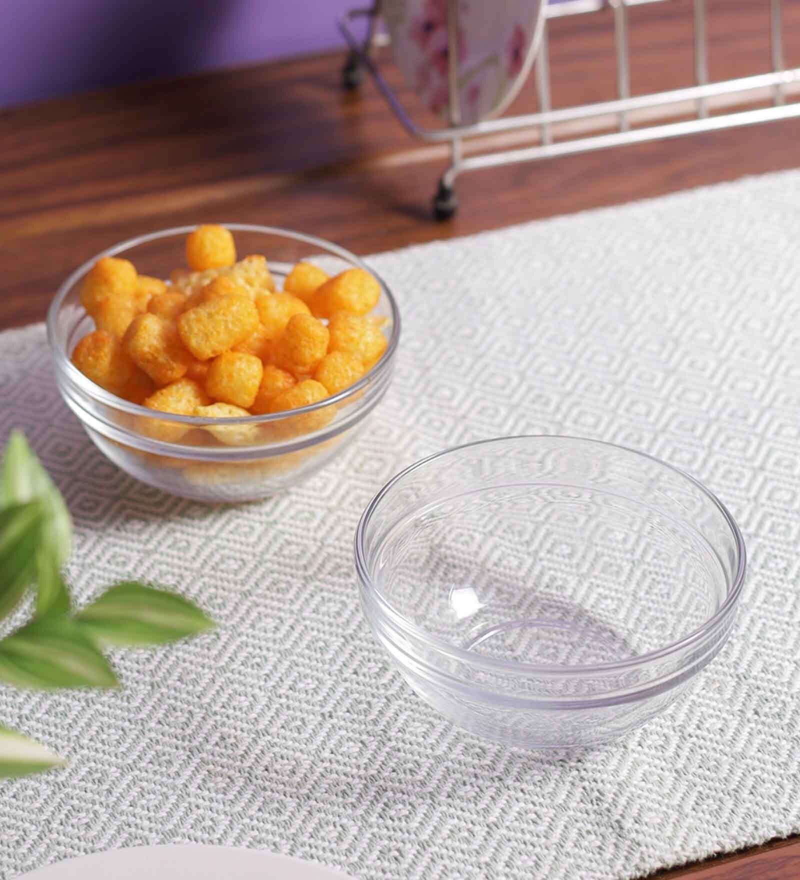 Stackable Glass Bowl Lead Free Tranparent 370ml Set of 6