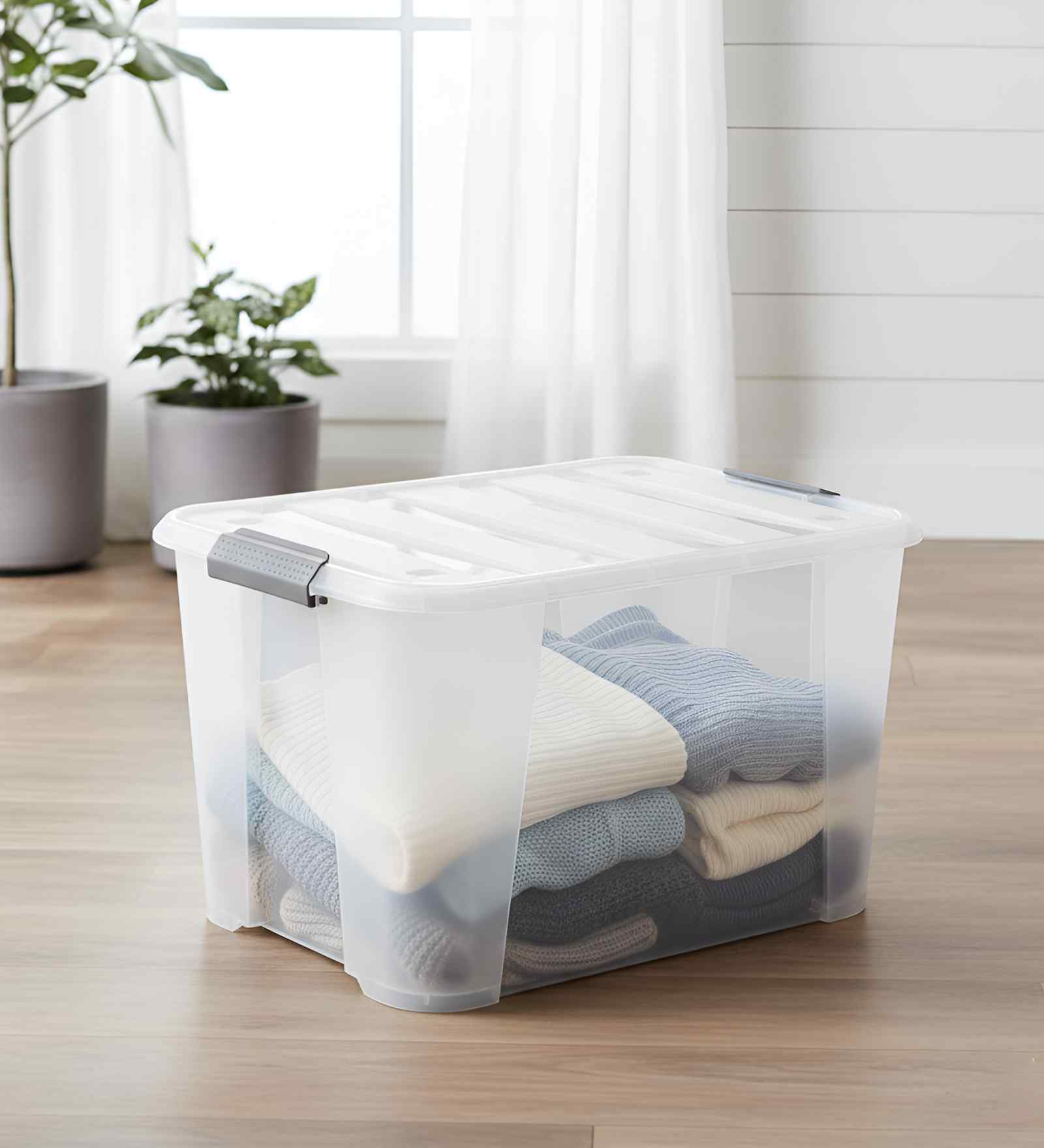 Stackable Storage Box with Lid and wheels