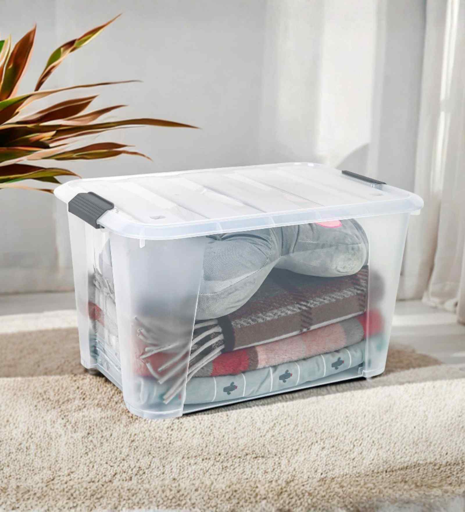 Stackable Storage Box with Lid and wheels