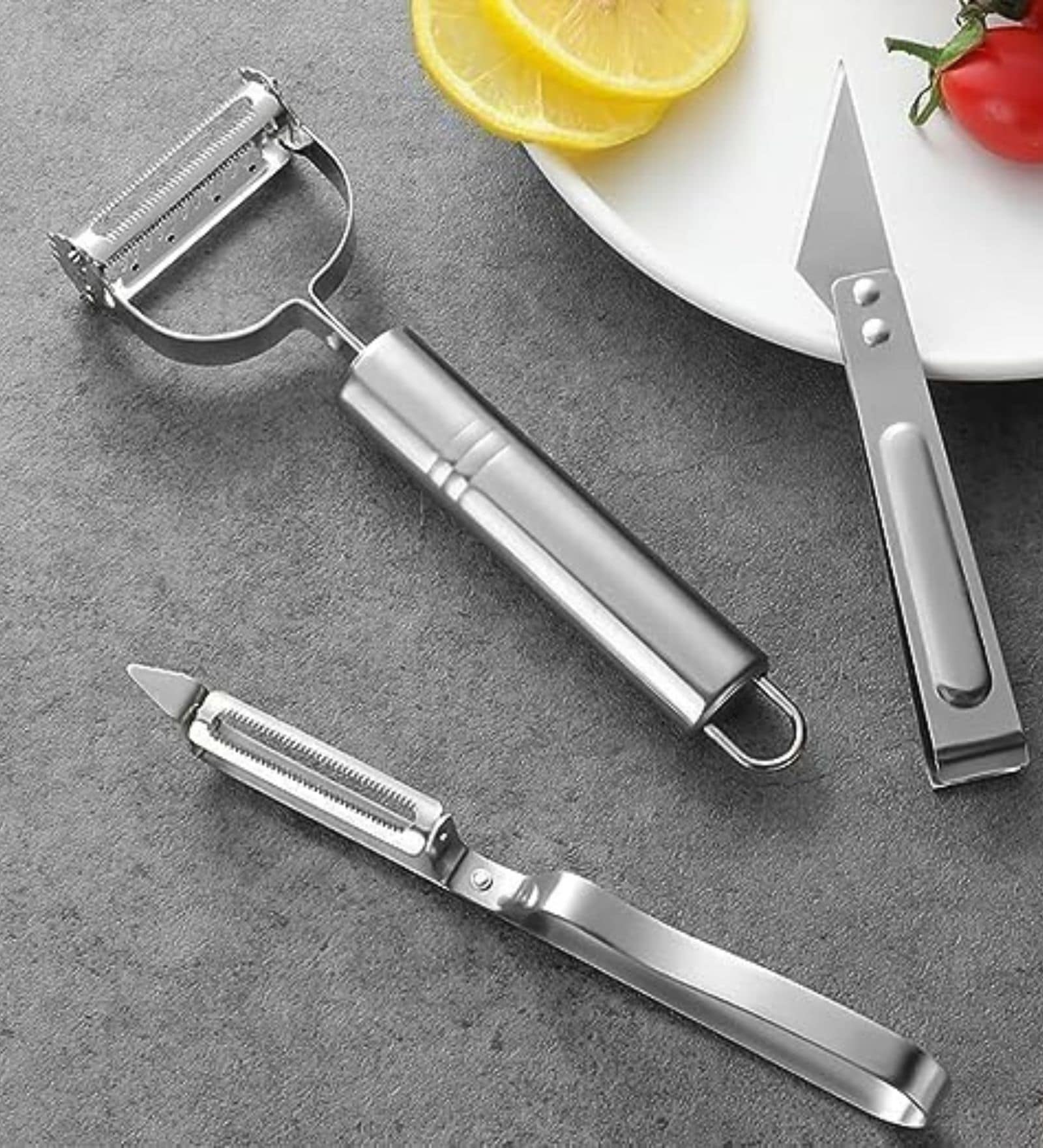 Stainless Steel 3-In-1 Julienne Vegetable Peeler