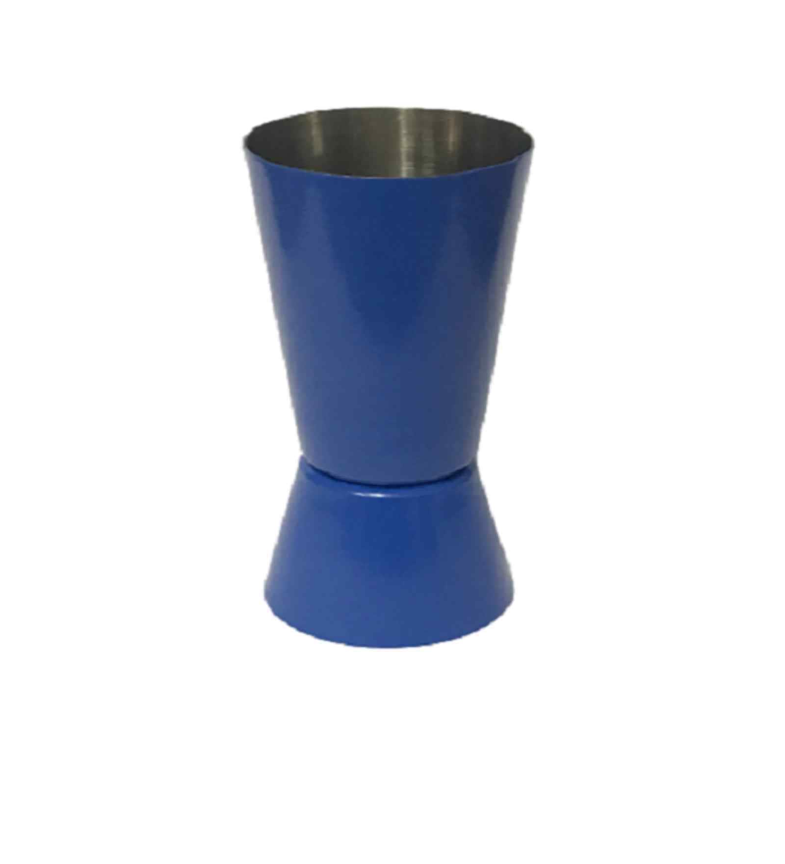 Stainless Steel 30/60 ml Peg Measure Jigger Professional Cocktail Measuring Tool (Navy Blue)