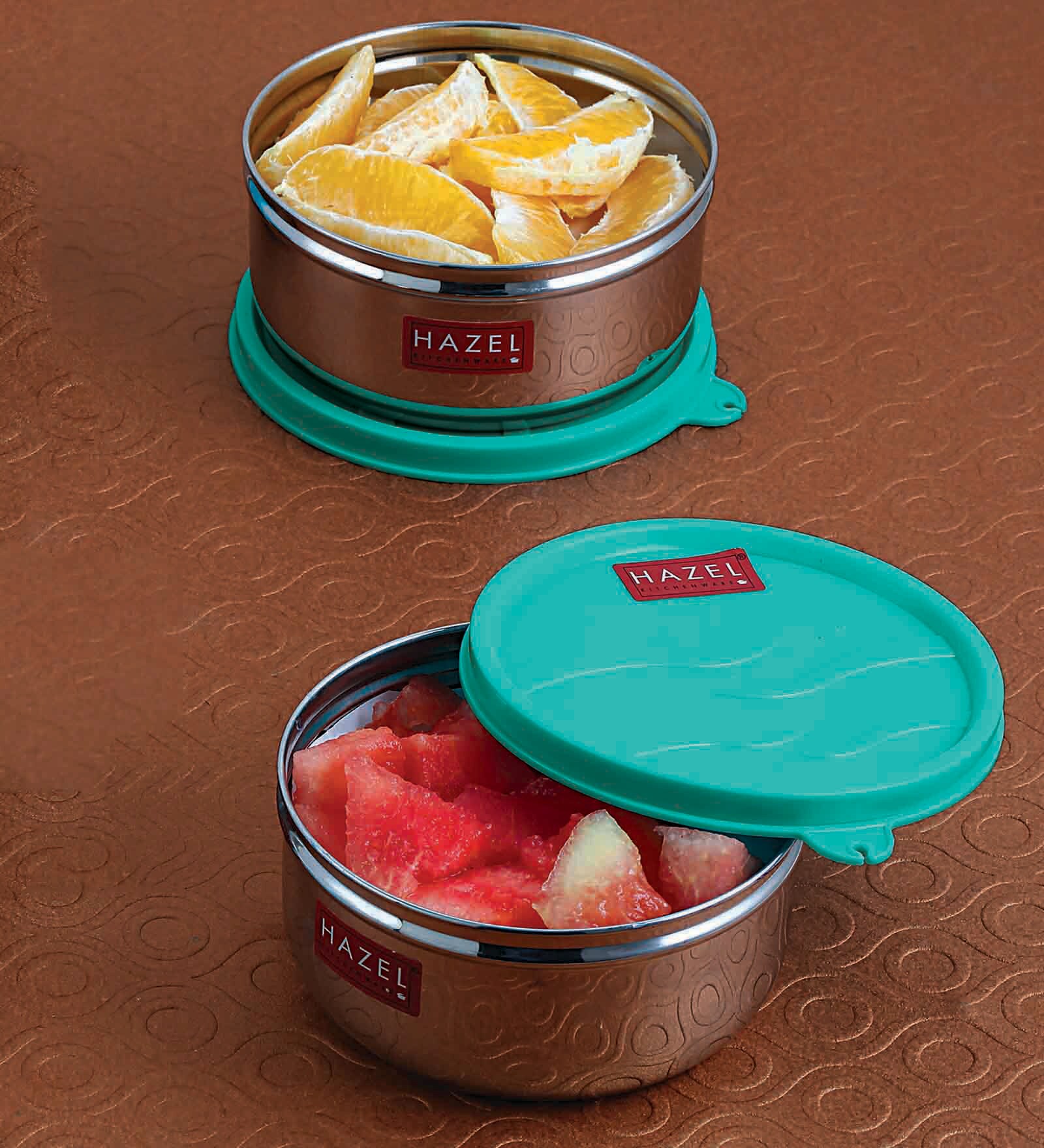 Stainless Steel 450 ml Silver Airtight Storage Container (Set of 2 )