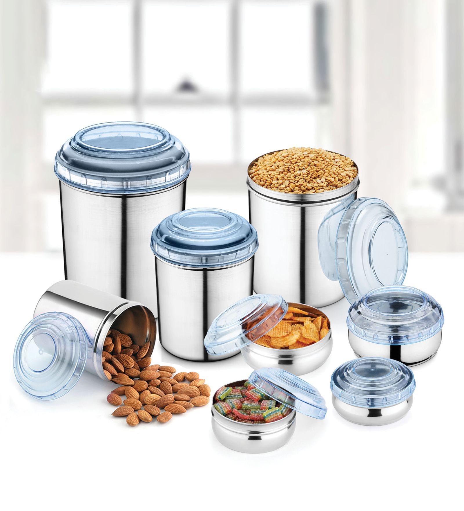 Buy Stainless Steel Kitchen Container Set of 16 By Jensons Online