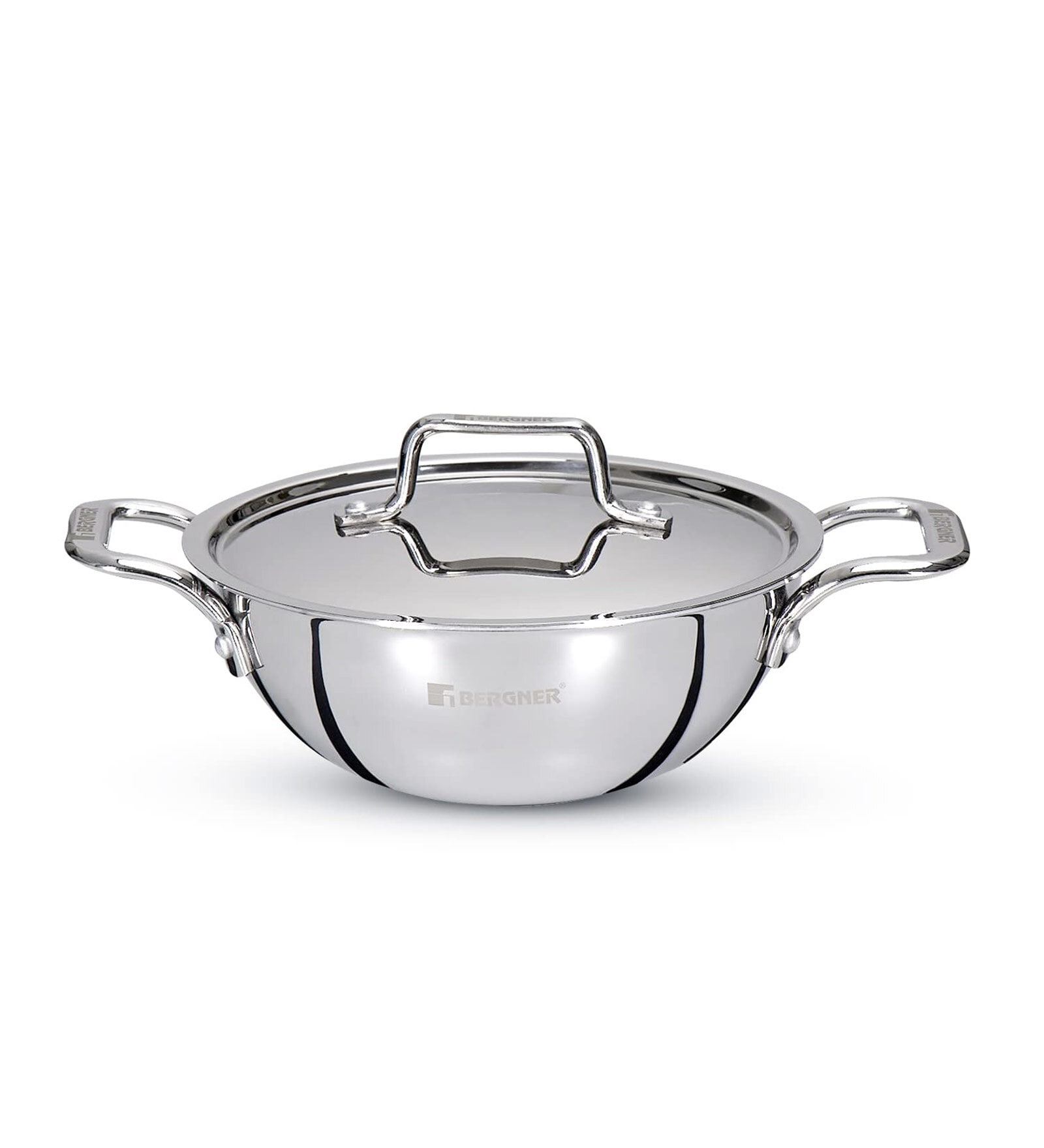Stainless Steel Induction Friendly 2.35 Ltrs Kadhai with Lid