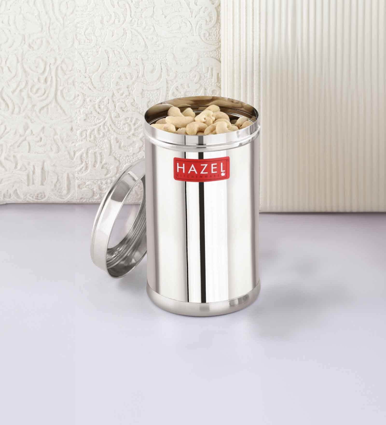 Silver 1.1Ltr Stainless Steel (Set of 6) Storage Container With Transparent Lid