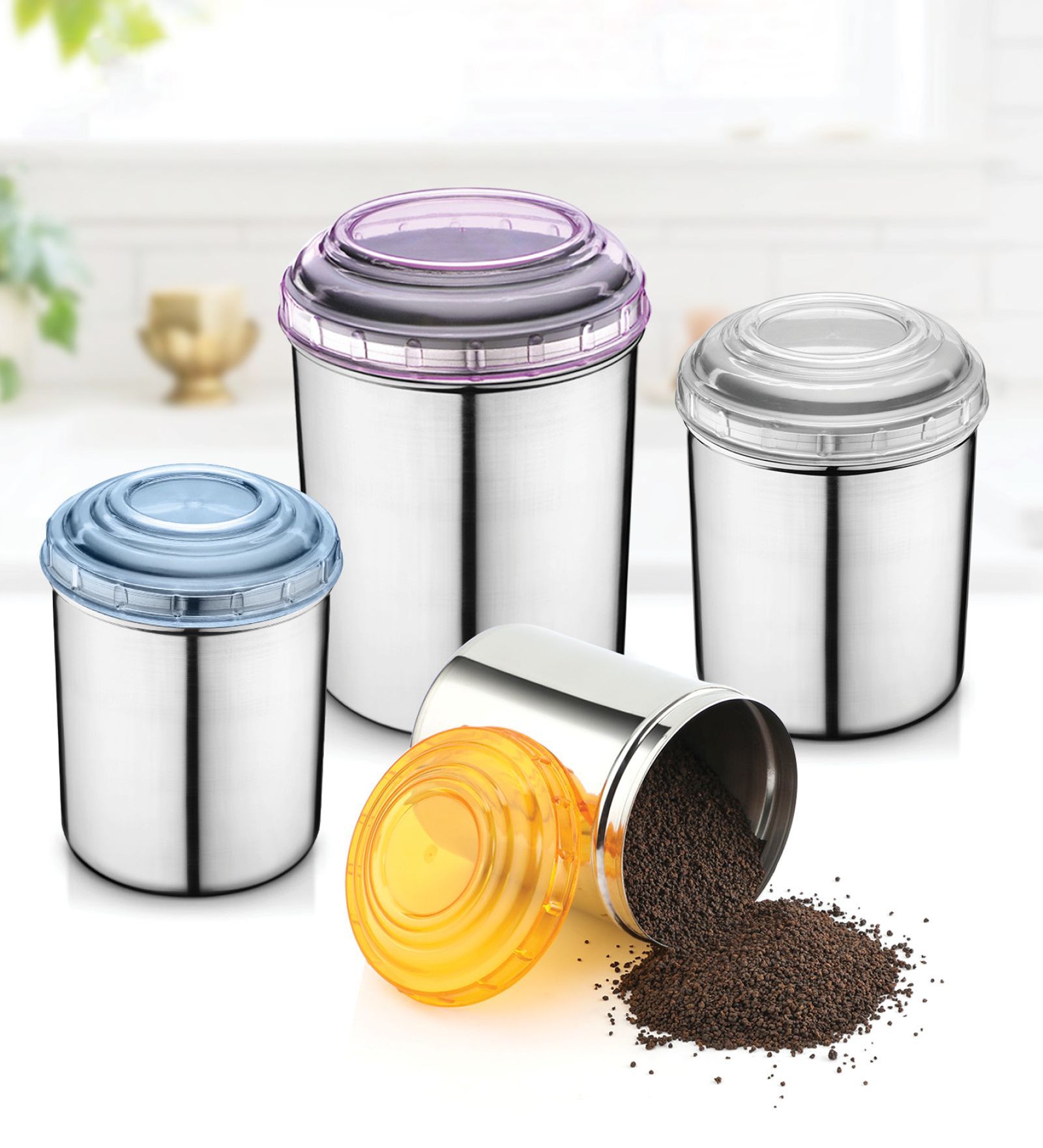 Buy Stainless Steel Kitchen Container Set Of By Jensons Online Containers Jars Kitchen