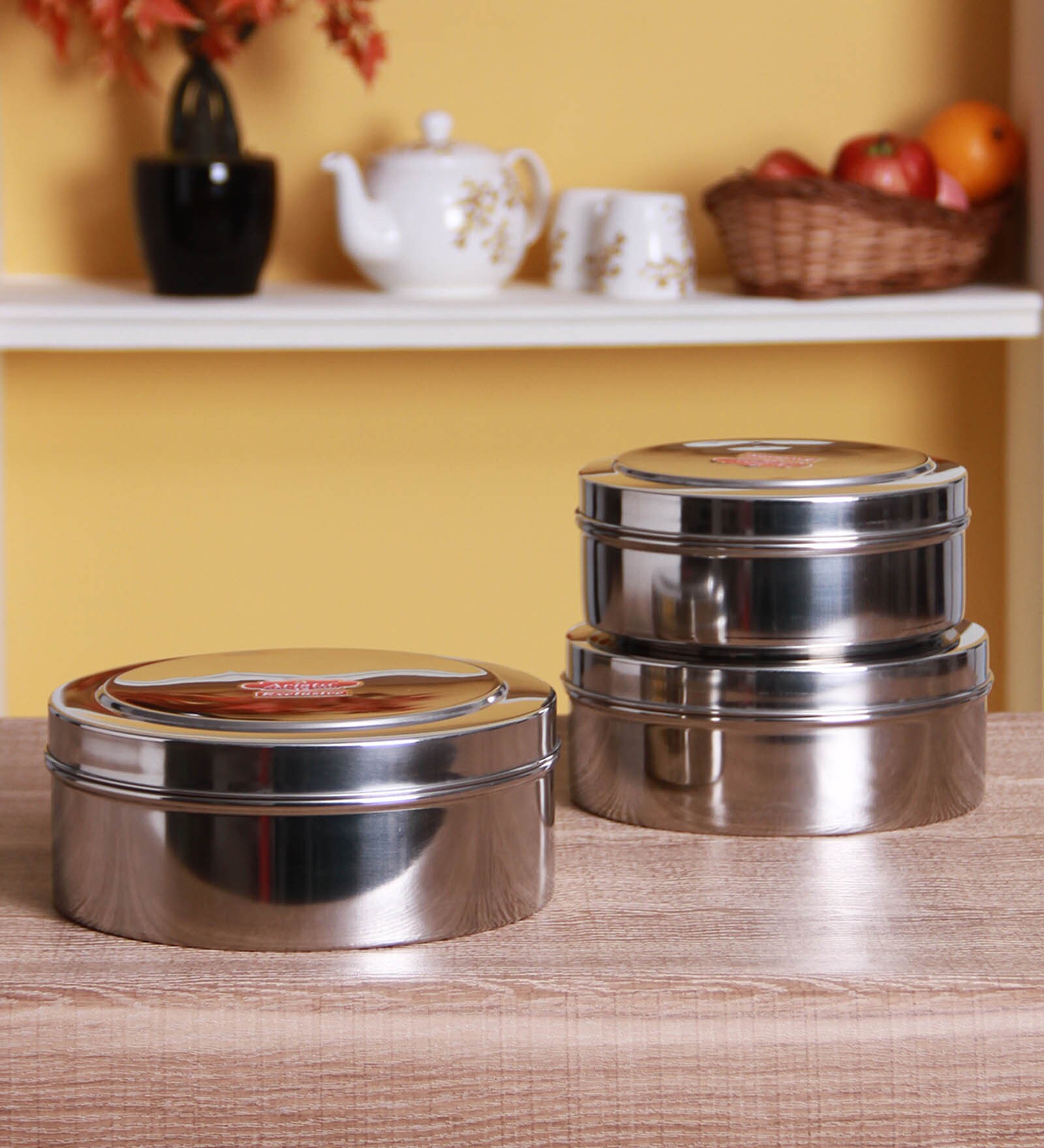 Steel Container Rounded Buy Stainless Steel Round Containers - Set of 3 at 27% OFF by Aristo ...