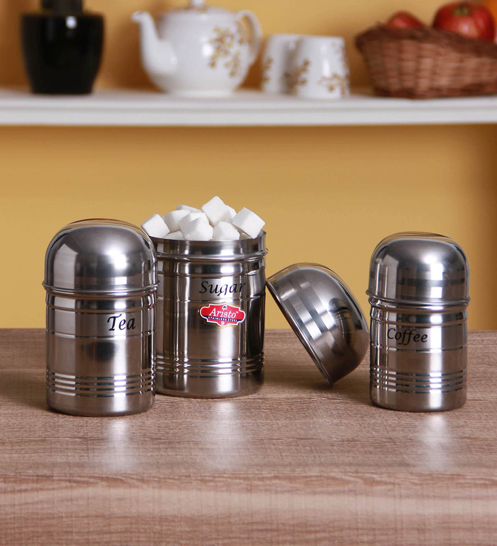 Buy Stainless Steel Round Containers - Set of 3 by Aristo Online ...