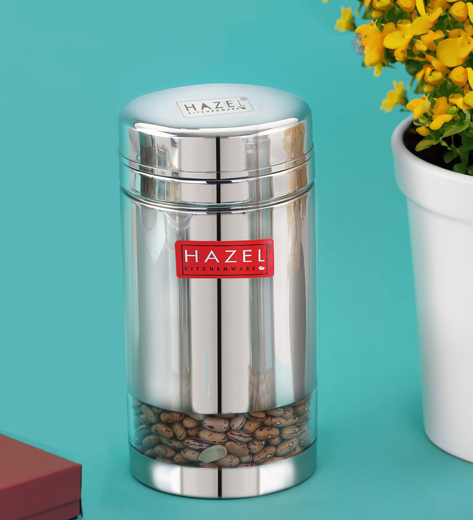 Silver Stainless Steel Transparent See Through 1200 ml Storage Container