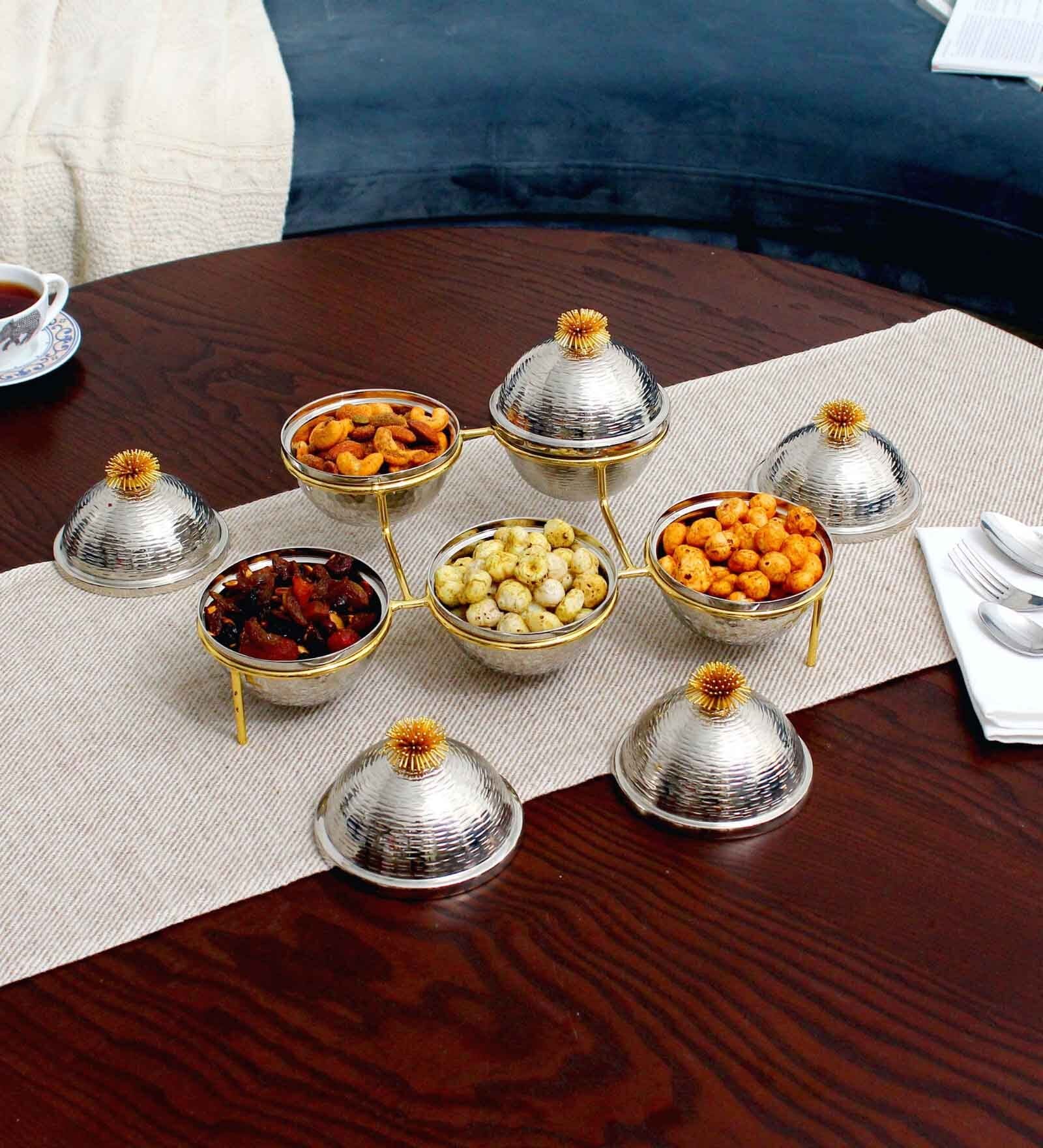 Tureen  250ml Nut Silver & Gold Stainless Steel & Brass Serving Dish