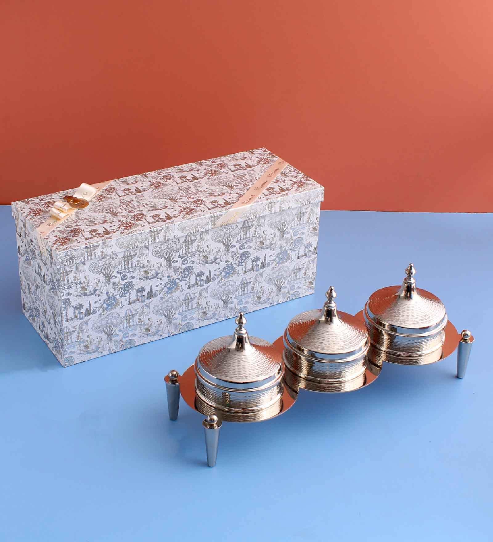 Tureen Trio 750ml Each Silver Stainless Steel Condiment Set