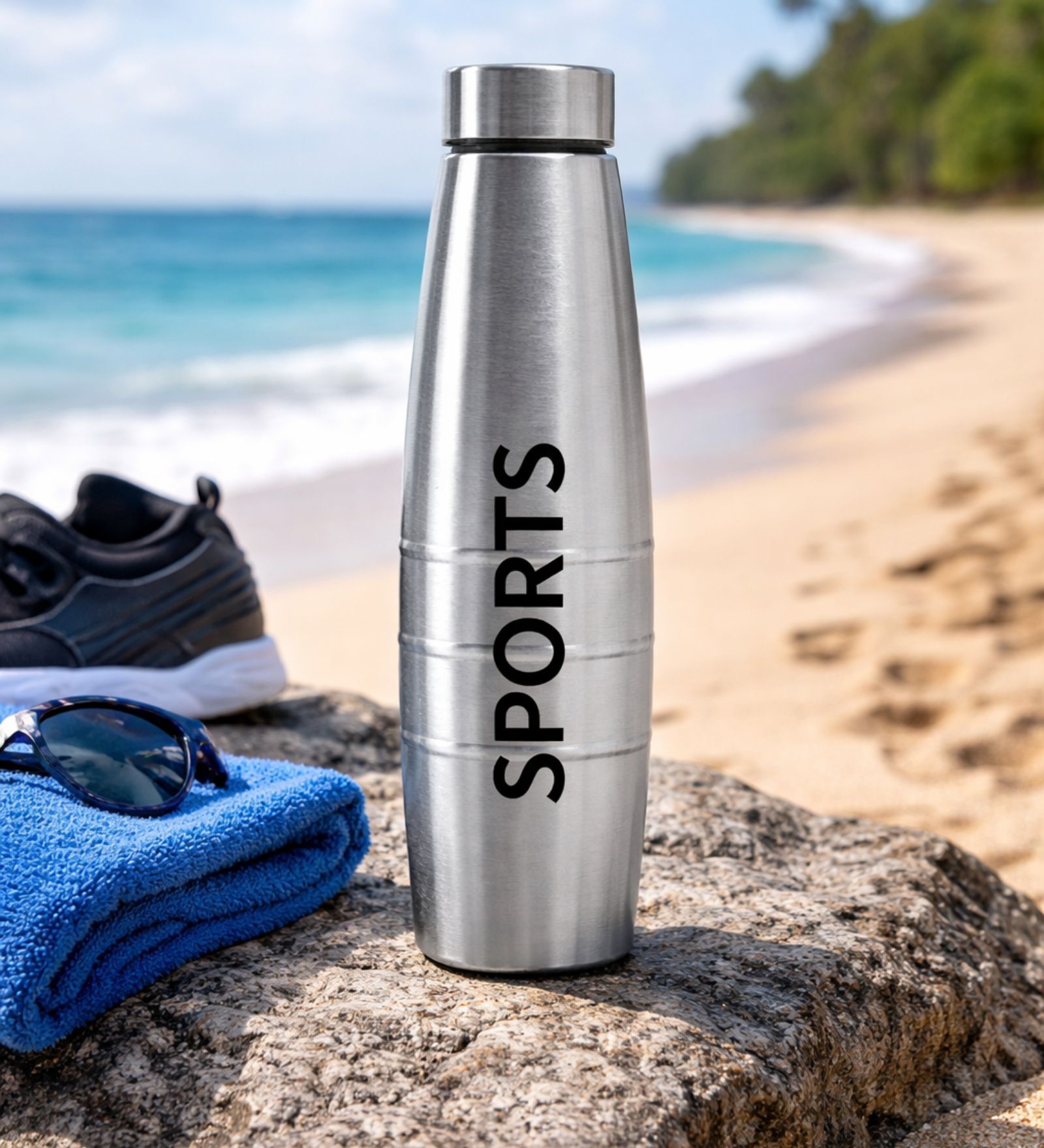 Stainless Steel Water Bottle 1000 ml-1 Pcs | Perfect New Year Gifts for Friends & Family | Single Walled Drinking Steel Bottles