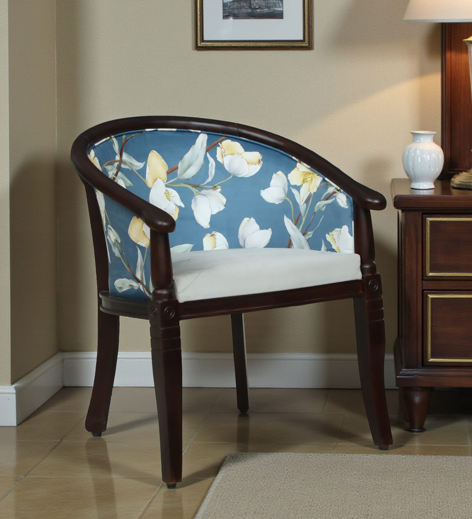 Stalley N Sheesham Wood Arm Chair In Cimmerian Walnut Finish