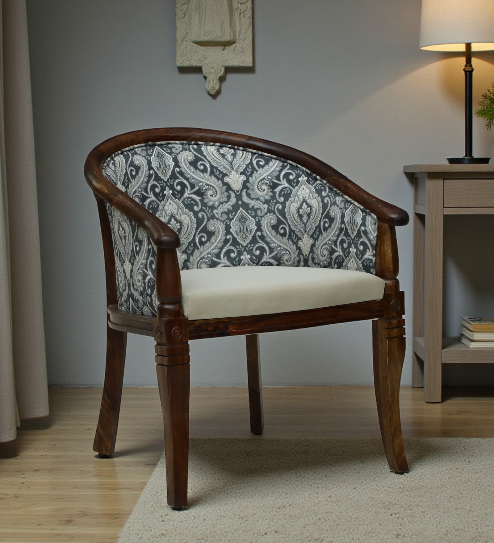 Stalley N Sheesham Wood Arm Chair In Provincial Teak Finish