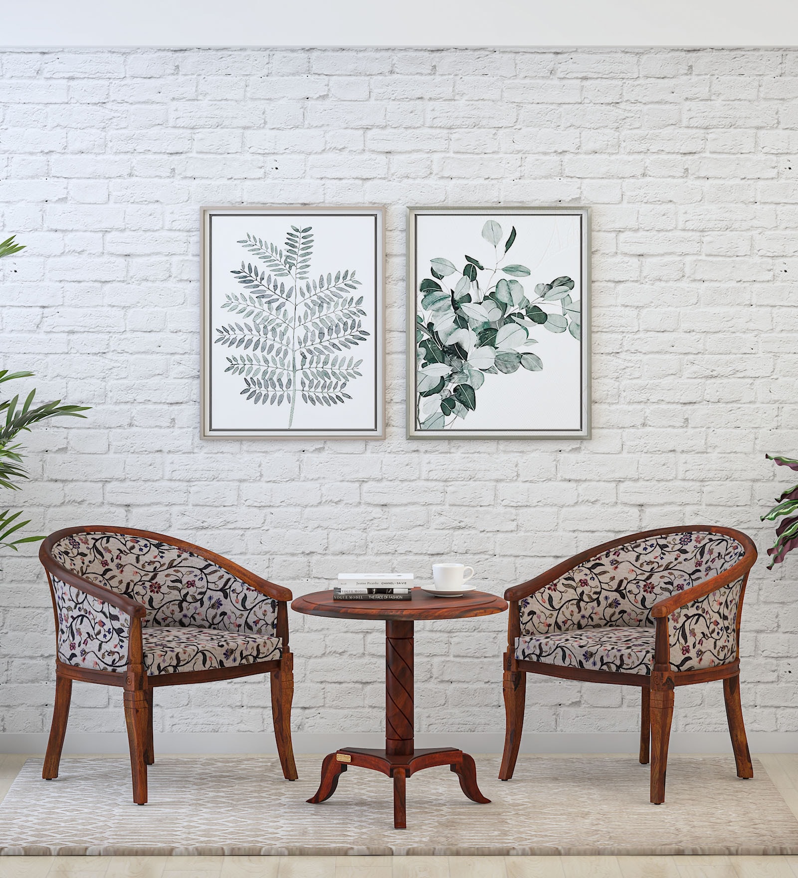 Stalley Sheesham Wood Coffee Table Set in Multicolor & Scratch Resistant Honey Oak Finish With 2 Chairs