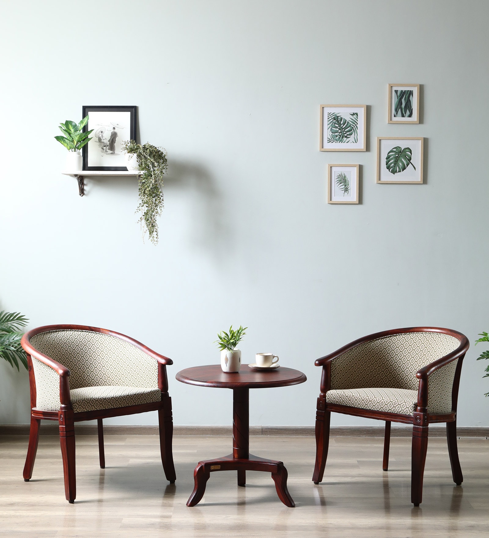 Stalley Sheesham Wood Coffee Table Set in Scratch Resistant Honey Oak Finish With 2 Chairs