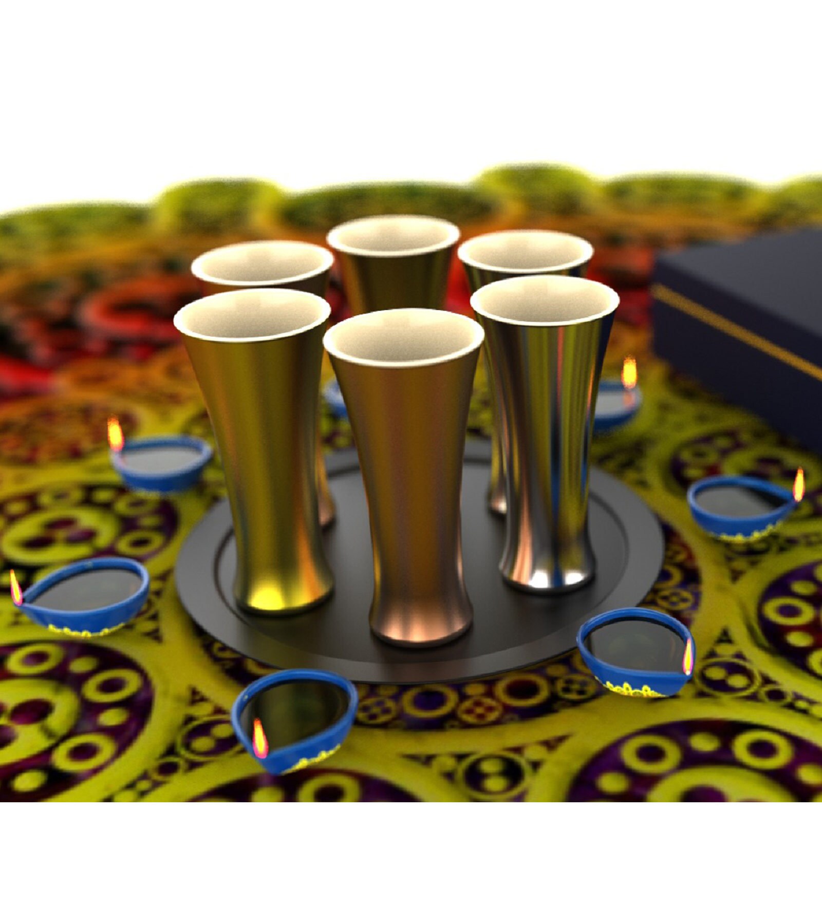 Buy Stallion Barware Unbreakable GoldSilverCopper Breeze Pint 330 ML