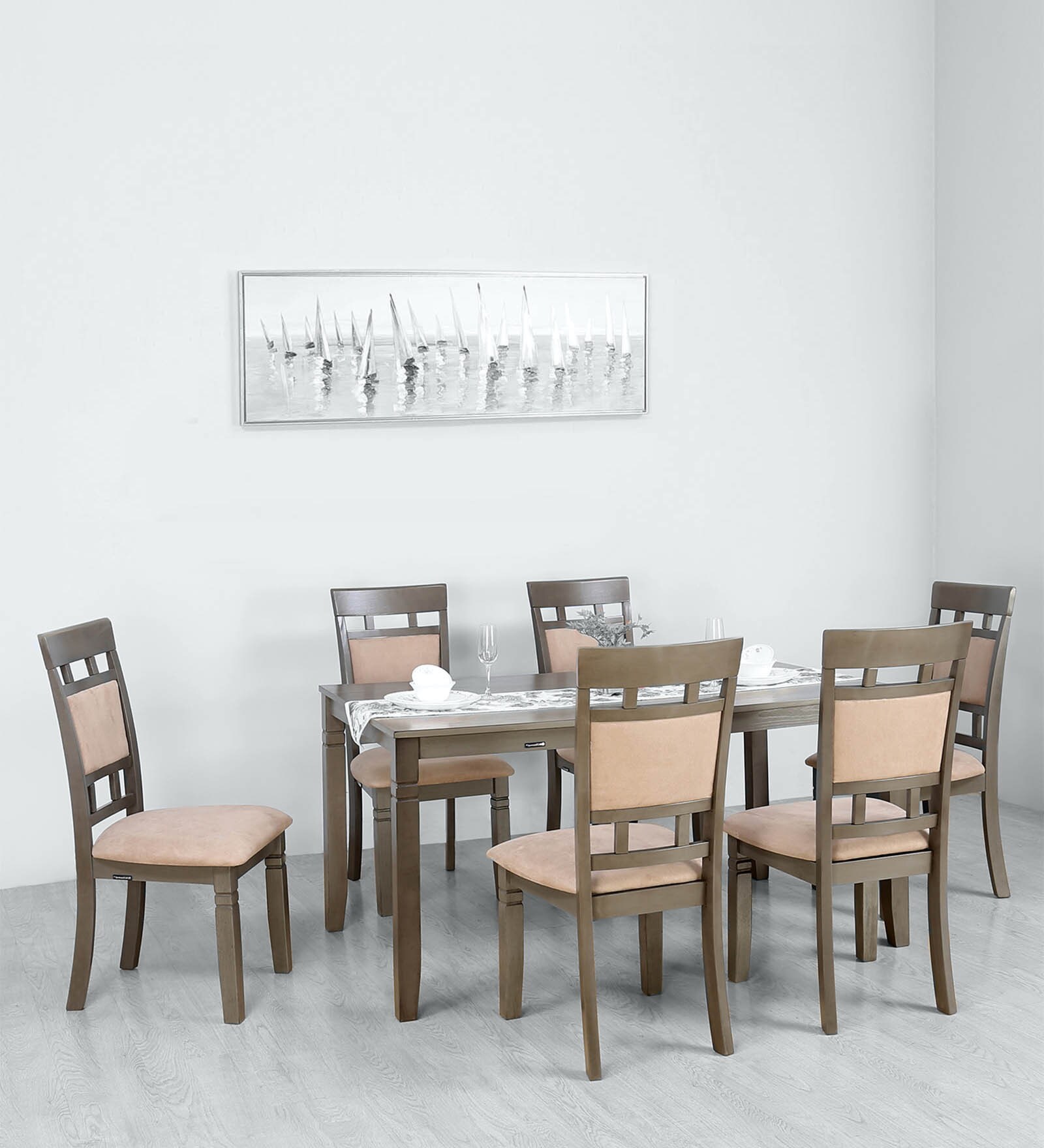 Buy Stanfield 6 Seater Dining Set in Grey Finish at 100 OFF by