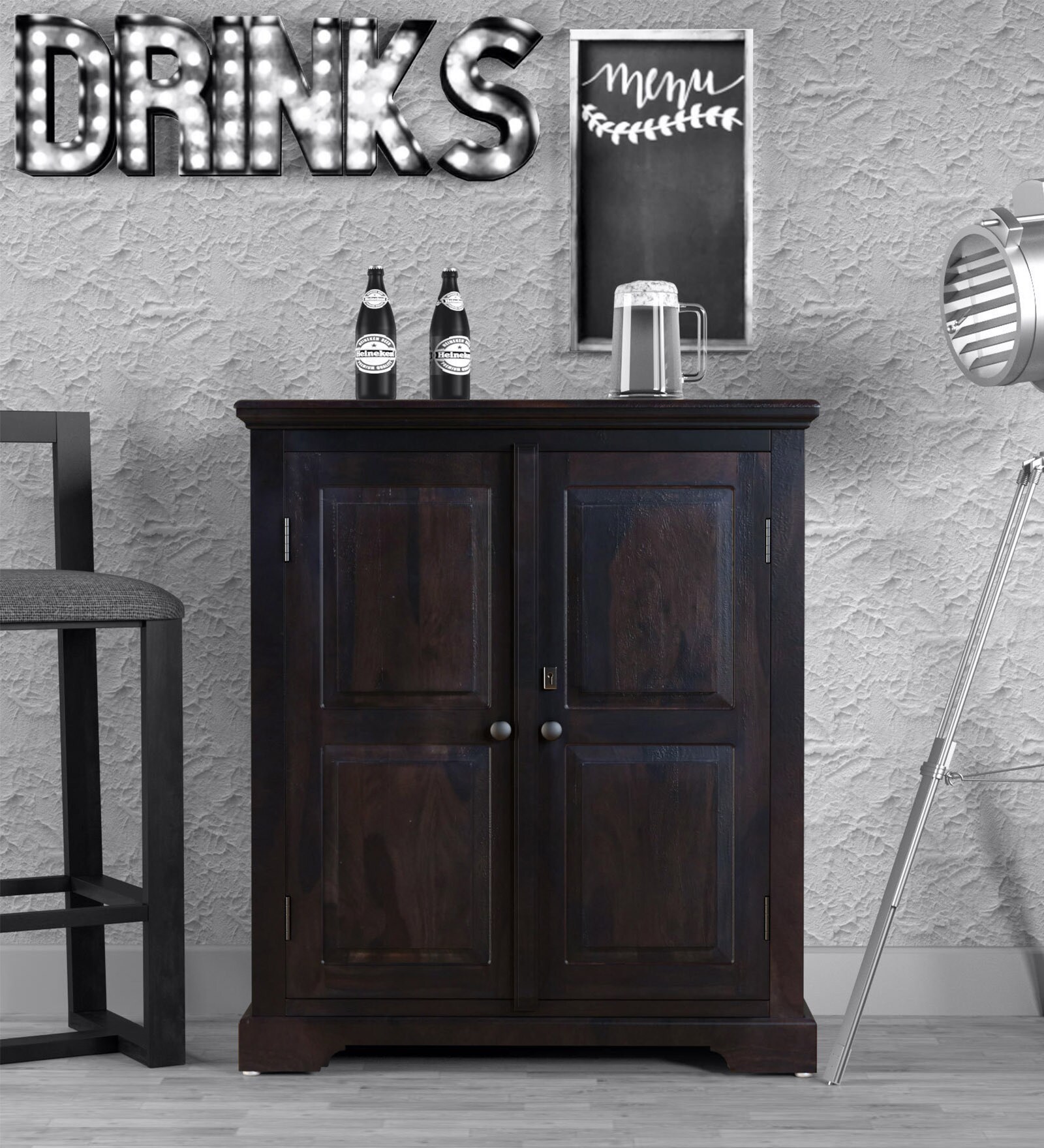Buy Stanfield Sheesham Wood Bar In Warm Chestnut Finish at 39