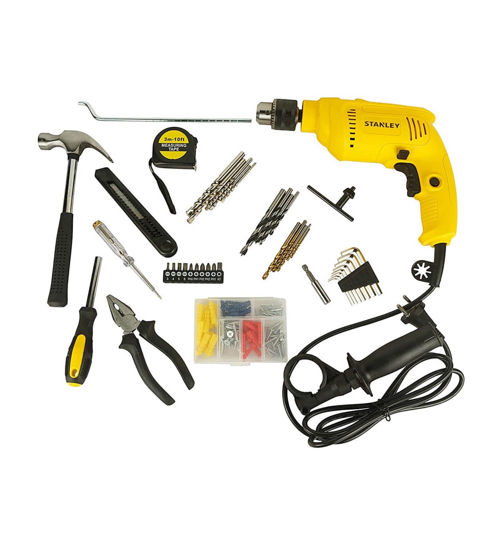 Buy Stanley SDH600KP 13 mm / 600W Hammer Drill Machine & Hand Tools Kit