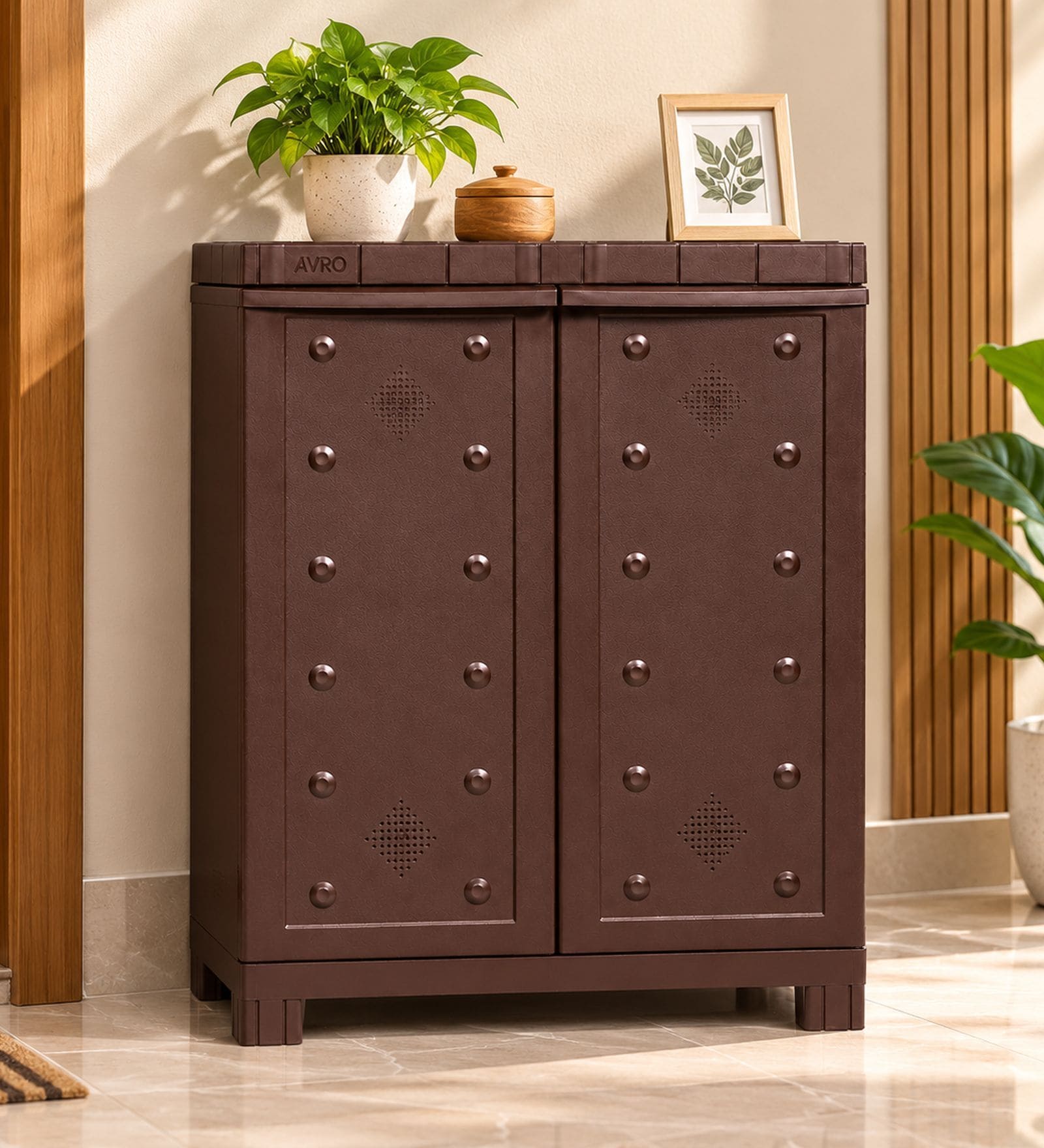Star Plastic Shoe Rack With 3 Shelves In Brown Colour Star Plastic Shoe Rack With 3 Shelves In Brown Colour