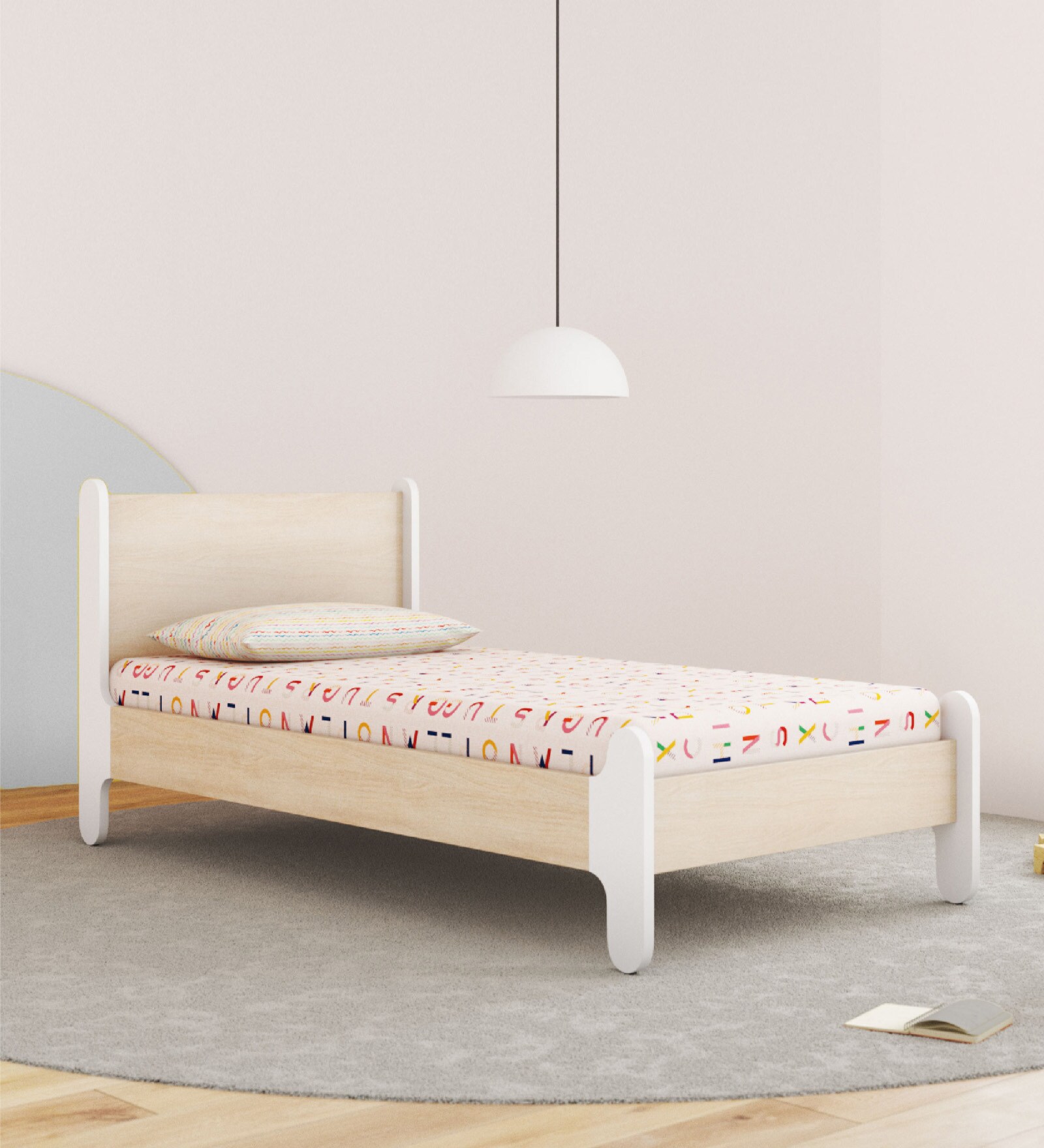 Stargazer Single Bed in Pearly White Finish