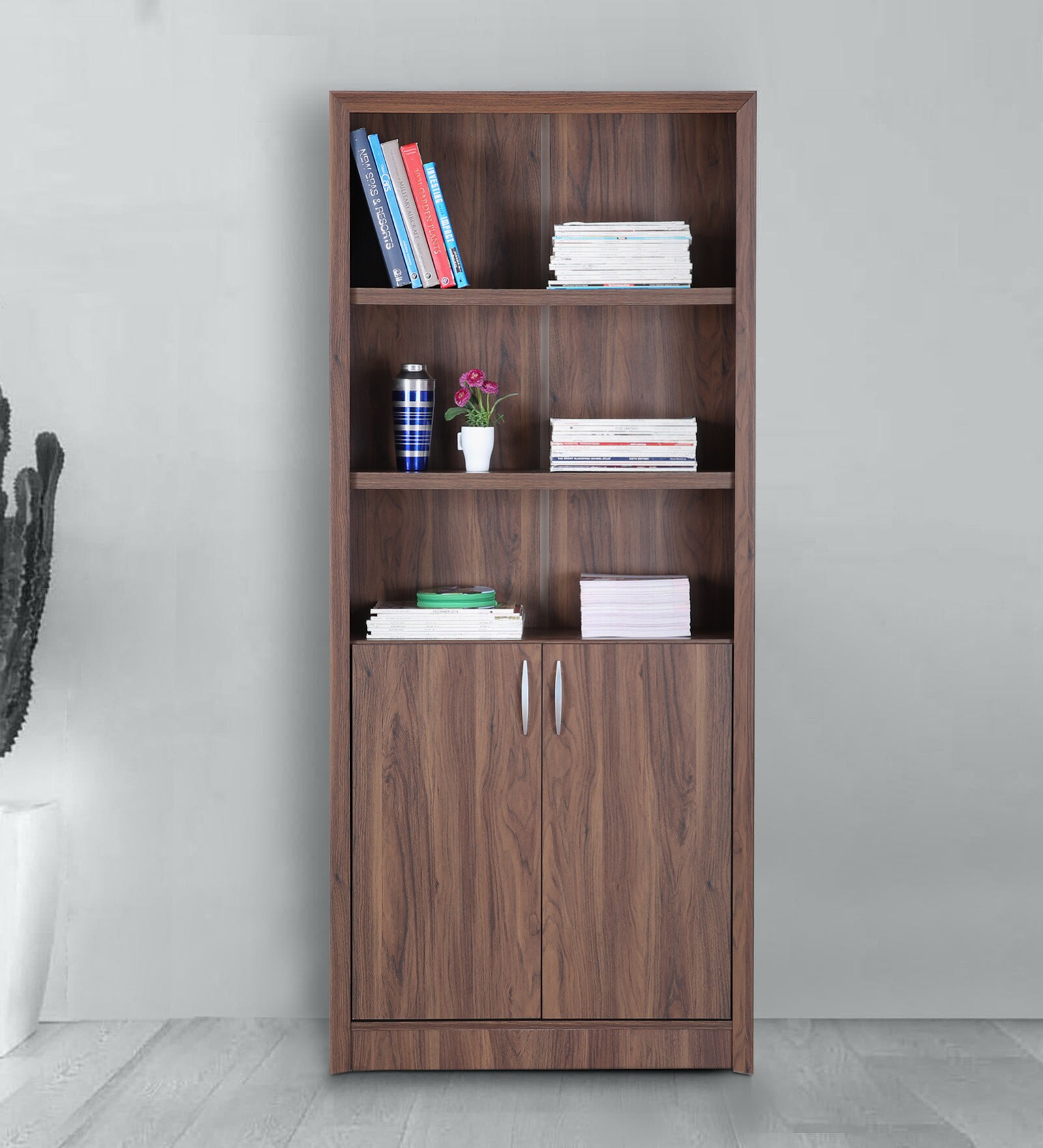 Stark Book Shelves in Walnut Finish