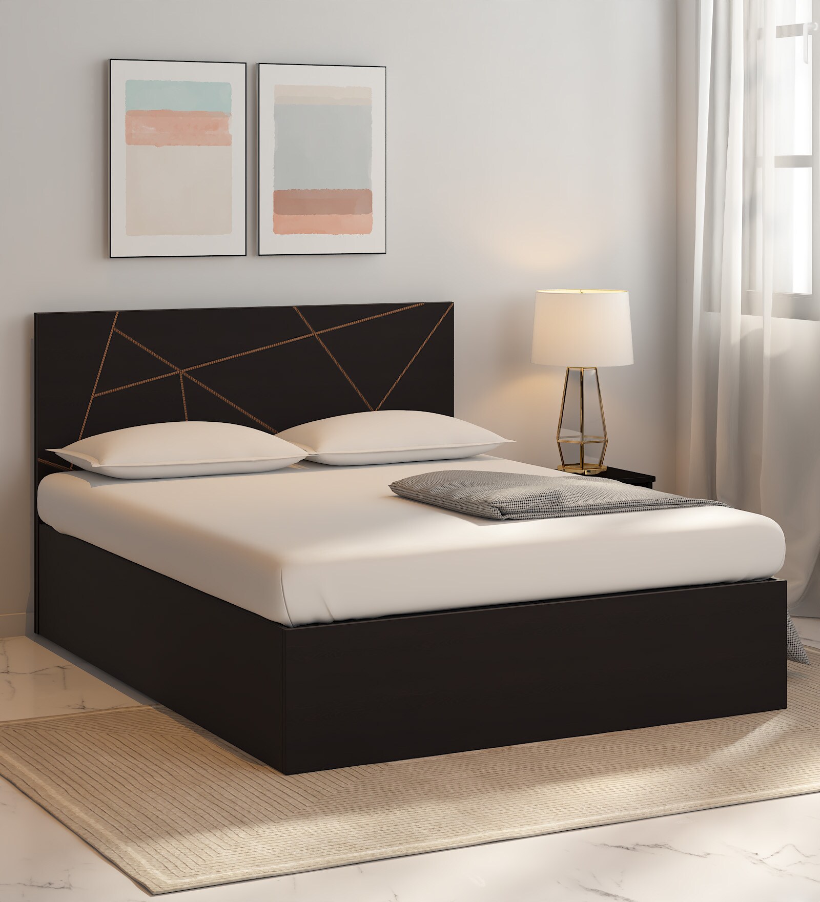 Buy Starlight Queen Size Bed in Wenge Finish with Box Storage at 32% ...