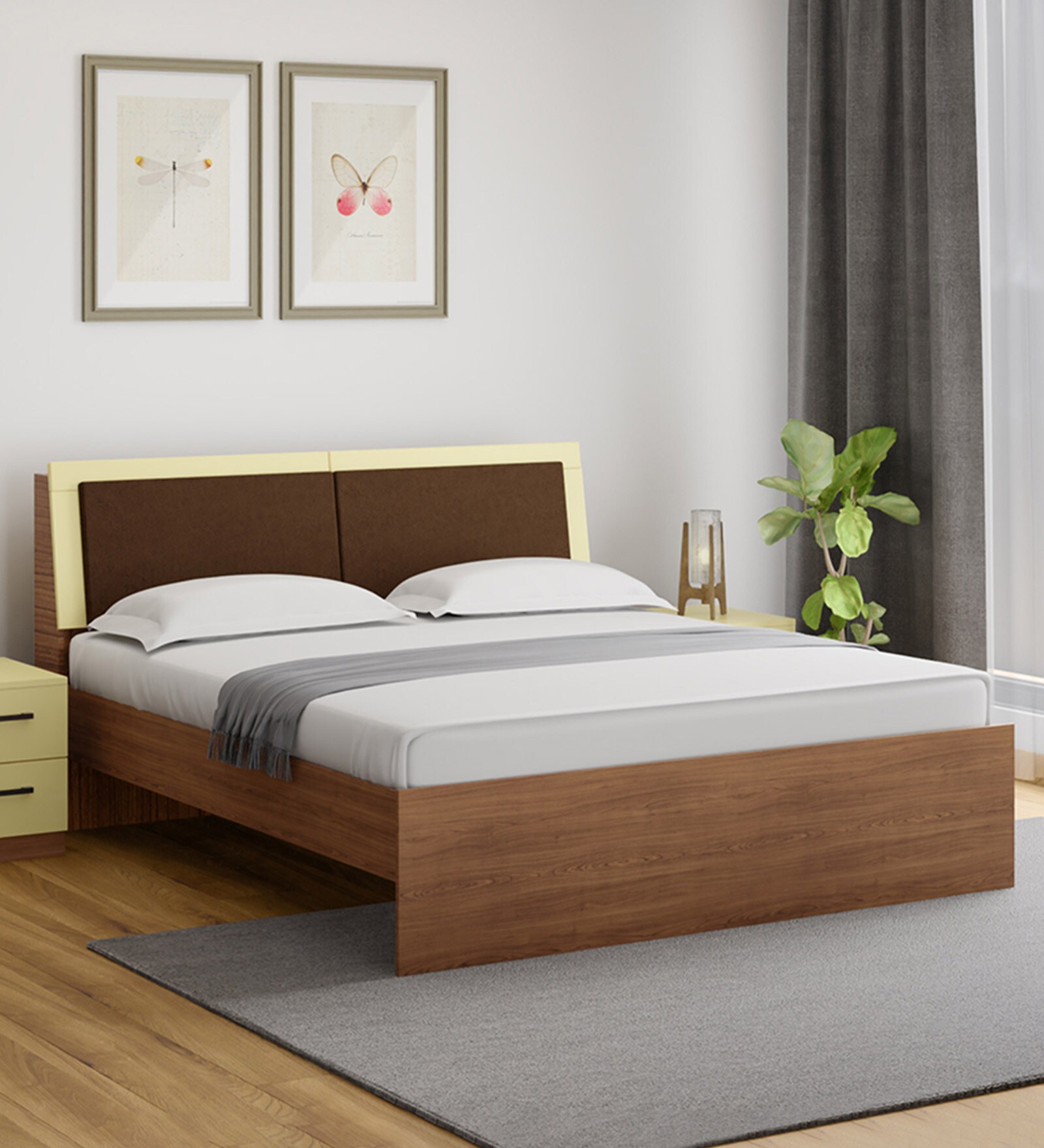 Stash King Size Bed in Cream Finish