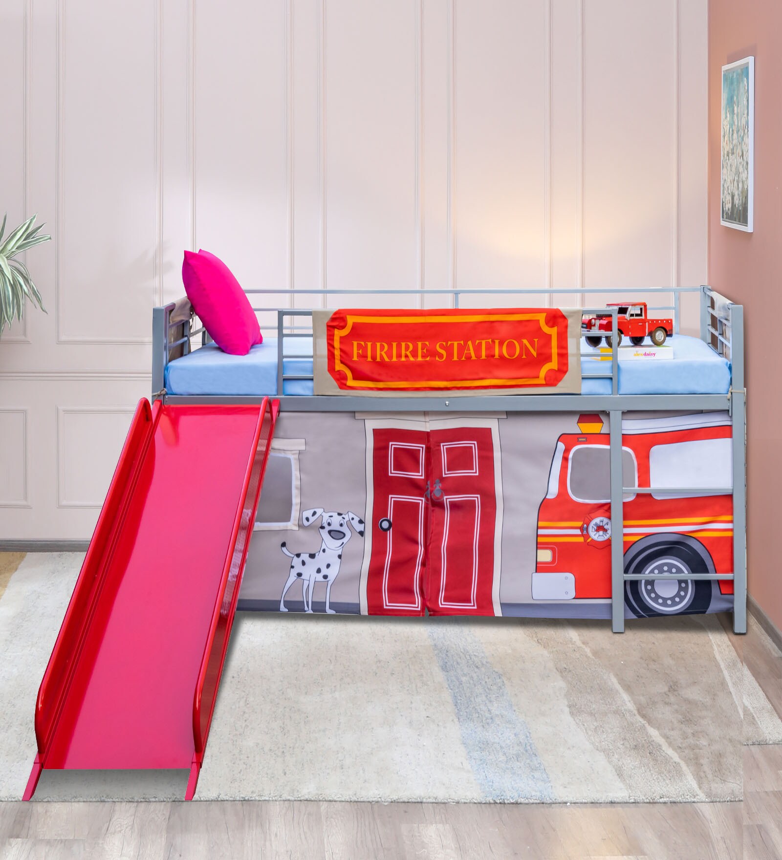 Buy Station Metal Kids Bed in Red Colour at 10% OFF by Alex Daisy ...