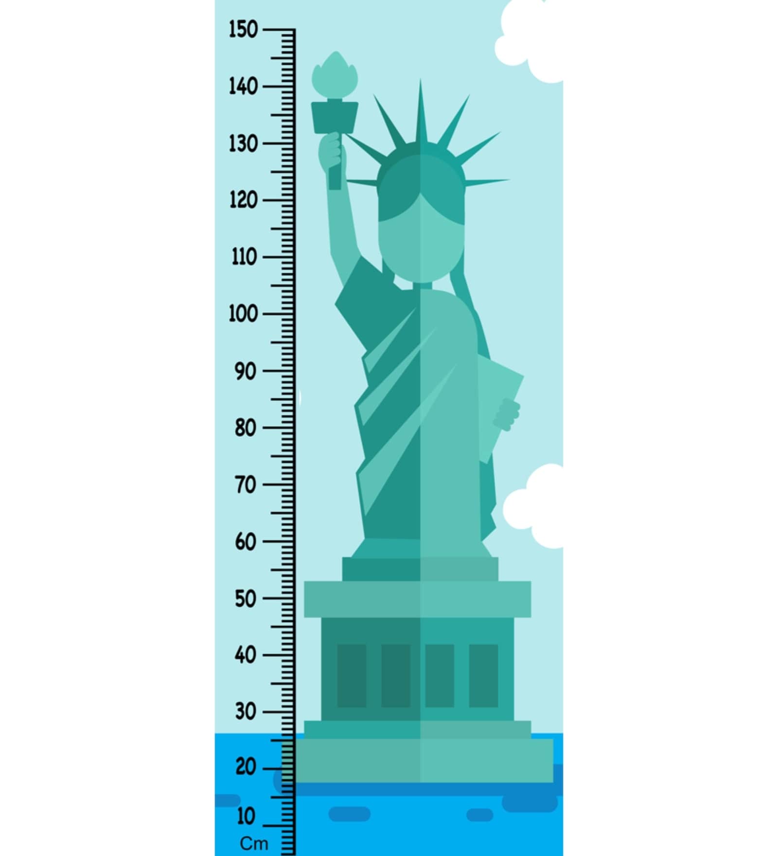 Buy Statue of Liberty in Multicolour Height Chart at 15 OFF by Wens